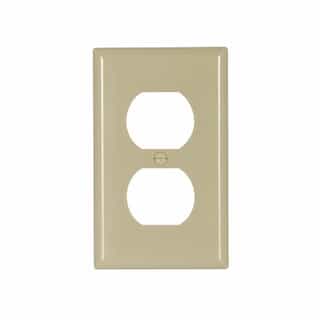 1-Gang Thermoset Duplex Receptacle Wallplate, Ivory