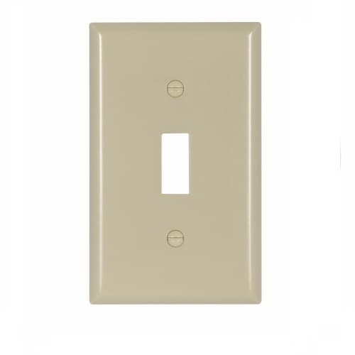 1-Gang Thermoset Toggle Switch Wallplate, Ivory