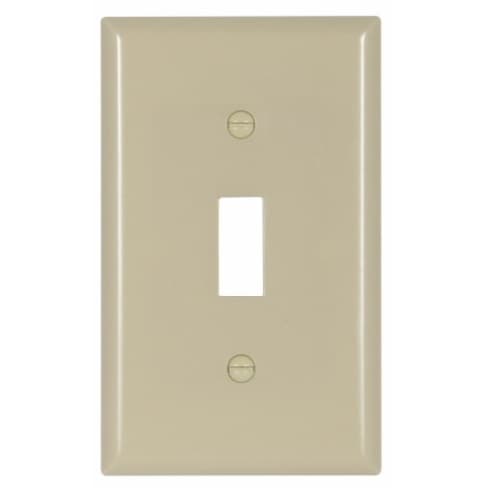 1-Gang Toggle Wall Plate, Thermoset, Ivory