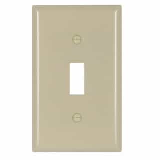 1-Gang Toggle Wall Plate, Thermoset, Ivory