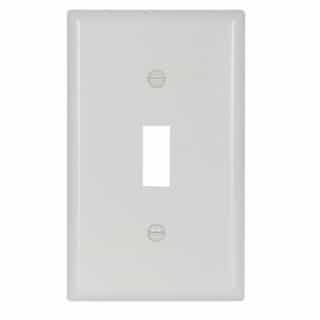 1-Gang Toggle Wall Plate, Thermoset, White