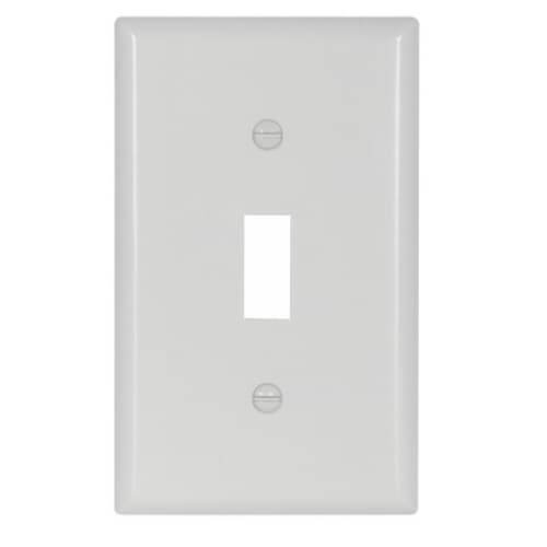 Eaton Wiring 1-Gang Toggle Wall Plate, Thermoset, White