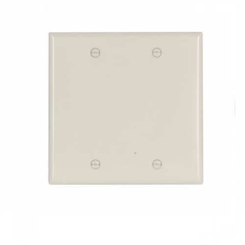 Eaton Wiring 2-Gang Thermoset Blank Wallplate, Almond