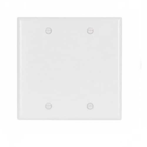 Eaton Wiring 2-Gang Thermoset Blank Wallplate, White