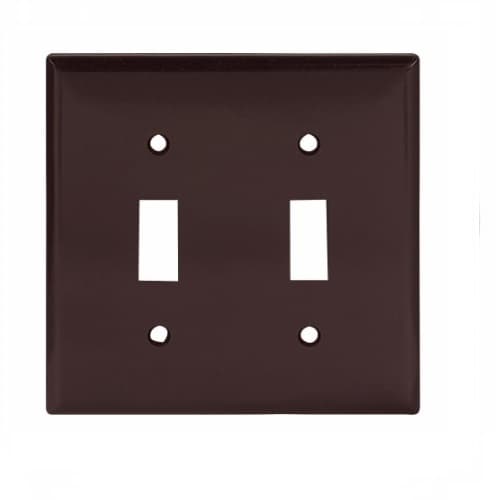 Eaton Wiring 2-Gang Thermoset Toggle Switch Wallplate, Brown