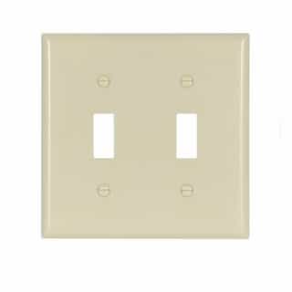 2-Gang Thermoset Toggle Switch Wallplate, Ivory