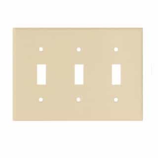 Eaton Wiring 3-Gang Thermoset Toggle Switch Wallplate, Ivory