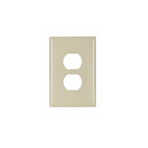 1-Gang Thermoset Duplex Receptacle Wall Plate, Oversize, Almond
