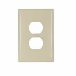 Eaton Wiring 1-Gang Thermoset Oversize Duplex Receptacle Wallplate, Ivory