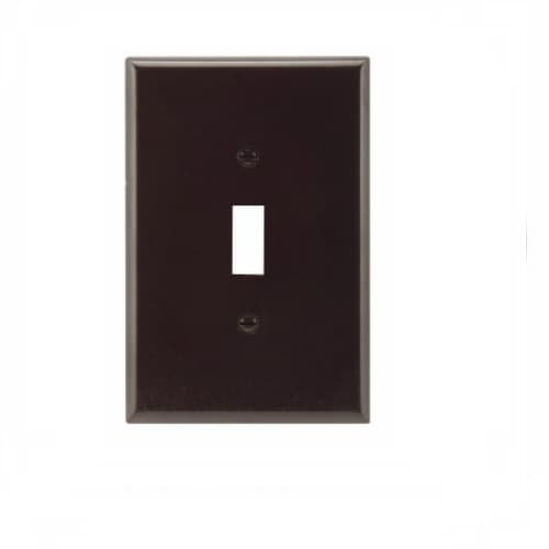 Eaton Wiring 1-Gang Thermoset Oversize Toggle Switch Wallplate, Brown