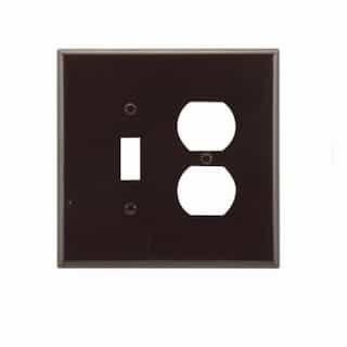 Eaton Wiring 2-Gang Thermoset Oversize Toggle & Duplex Receptacle Wallplate, Brown