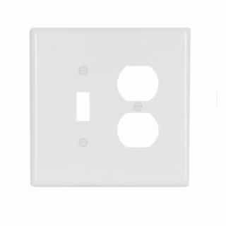Eaton Wiring 2-Gang Thermoset Oversize Toggle & Duplex Receptacle Wallplate, White