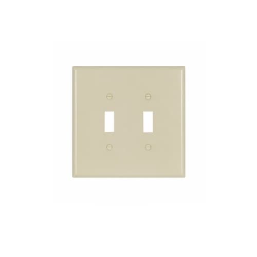 2-Gang Thermoset Toggle Switch Wall Plate, Oversize, Almond