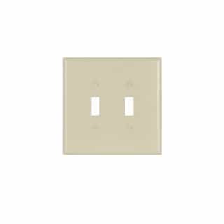 Eaton Wiring 2-Gang Thermoset Toggle Switch Wall Plate, Oversize, Almond