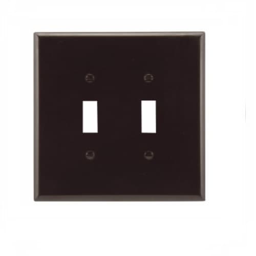Eaton Wiring 2-Gang Thermoset Oversize Toggle Switch Wallplate, Brown