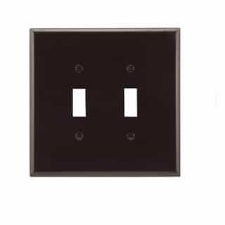 2-Gang Thermoset Oversize Toggle Switch Wallplate, Brown