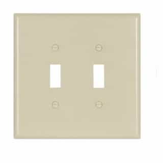 Eaton Wiring 2-Gang Thermoset Oversize Toggle Switch Wallplate, Ivory