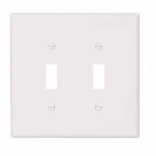 Eaton Wiring 2-Gang Thermoset Oversize Toggle Switch Wallplate, White