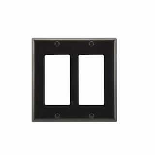 Eaton Wiring 2-Gang Thermoset Decorator Wallplate, Black
