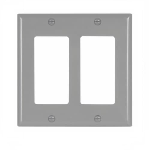 Eaton Wiring 2-Gang Thermoset Decorator Wallplate, Gray
