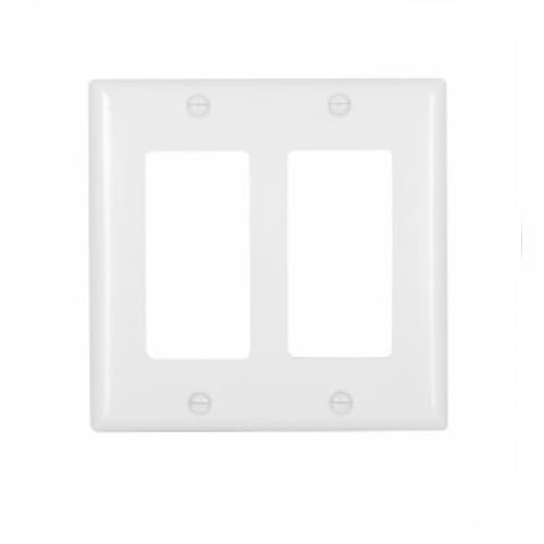 Eaton Wiring 2-Gang Thermoset Decorator Wallplate, White