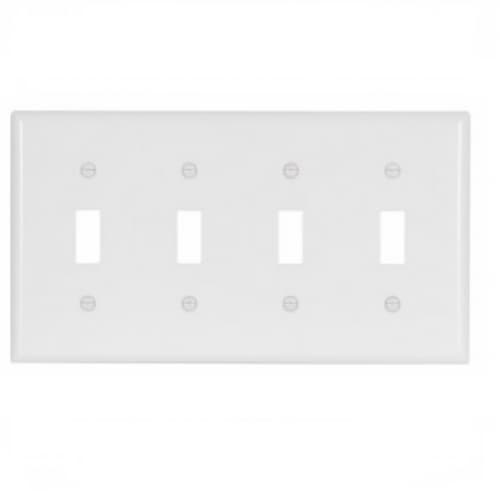 Eaton Wiring 4-Gang Thermoset Toggle Switch Wallplate, White