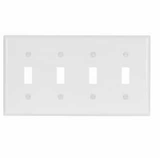 Eaton Wiring 4-Gang Thermoset Toggle Switch Wallplate, White