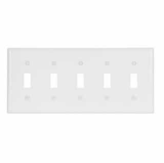 Eaton Wiring 5-Gang Thermoset Toggle Switch Wallplate, White