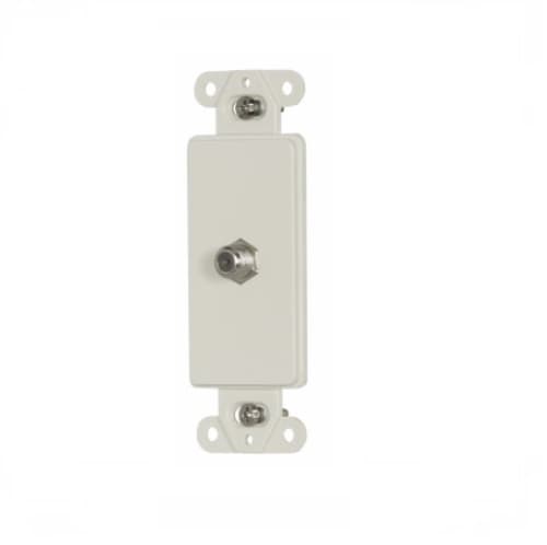 Decorator Mounting Strap w/ Type F Coaxial Adapter, Light Almond