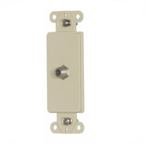 Decorator Mounting Strap w/ Type F Coaxial Adapter, Ivory