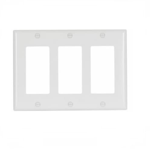 Eaton Wiring 3-Gang Thermoset Decorator Wallplate, White