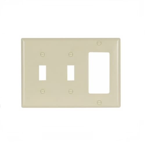 Eaton Wiring 3-Gang Thermoset Decorator & Toggle Switch Wallplate, Ivory