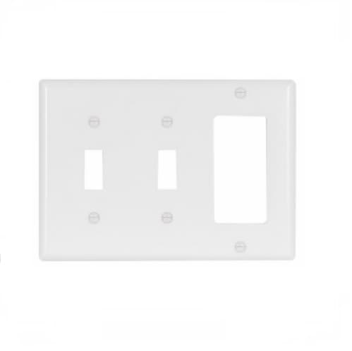 Eaton Wiring 3-Gang Thermoset Decorator & Toggle Switch Wallplate, White