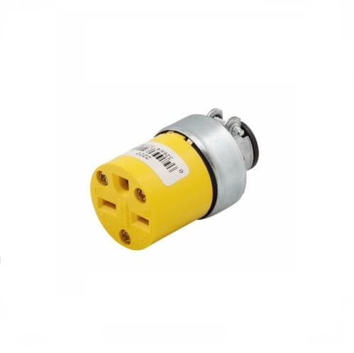 Eaton Wiring 15 Amp Armored Cable Connector, 2-Pole, NEMA 6-15R, Yellow