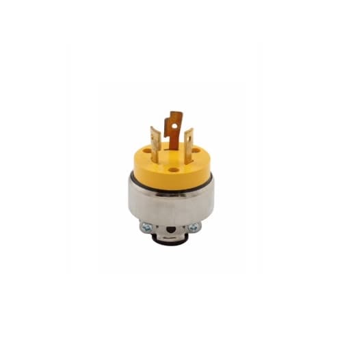 20 Amp Locking Plug, NEMA L6-20, 250V, Yellow
