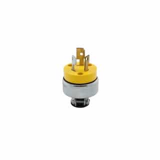 15 Amp Locking Plug, NEMA L5-15, 125V, Yellow