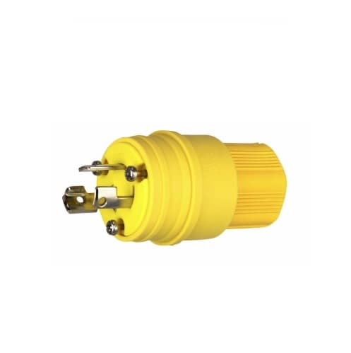 15 Amp Locking Plug, Watertight, Yellow