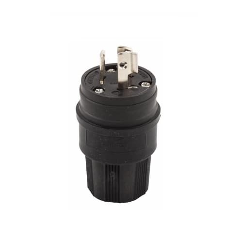 15 Amp Locking Plug, NEMA L6-15, Watertight, Black