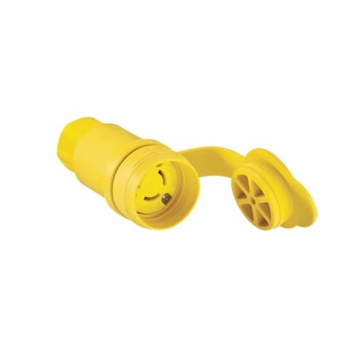 15 Amp Locking Connector, Watertight, NEMA L6-15, Yellow