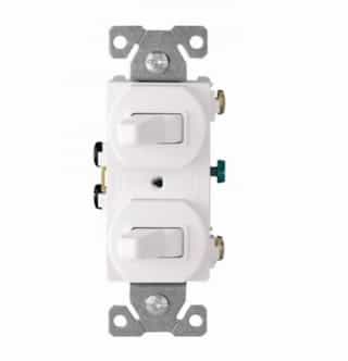 15 Amp Toggle Switches, Combination, White