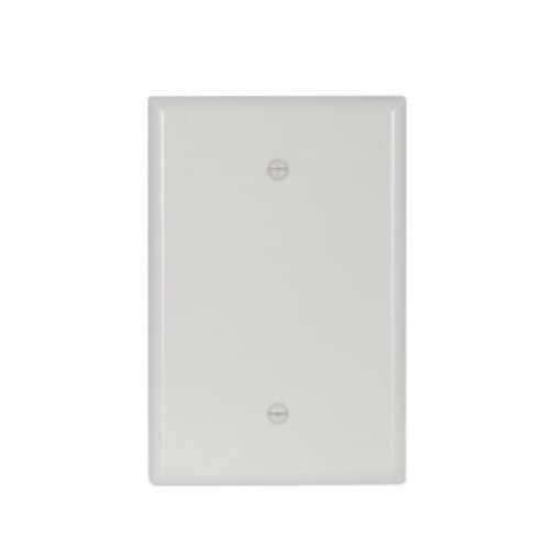 1-Gang Blank Wall Plate, Oversize, Thermoset, White