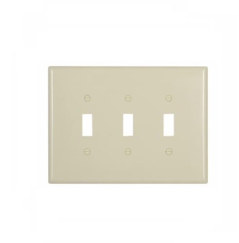 Eaton Wiring 3-Gang Toggle Switch Wall Plate, Oversize, Ivory