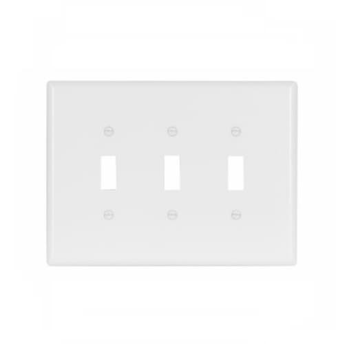 Eaton Wiring 3-Gang Toggle Switch Wall Plate, Oversize, White