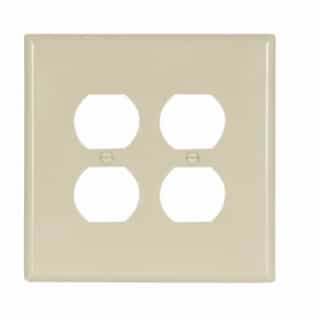 Eaton Wiring Oversize 2-Gang Duplex Receptacle Toggle Switch Wallplate, Ivory