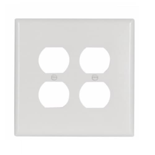 Eaton Wiring Oversize 2-Gang Duplex Receptacle Toggle Switch Wallplate, White