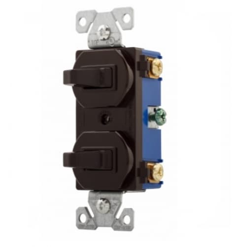 Eaton Wiring 15 Amp Toggle Switches, Combination, Brown