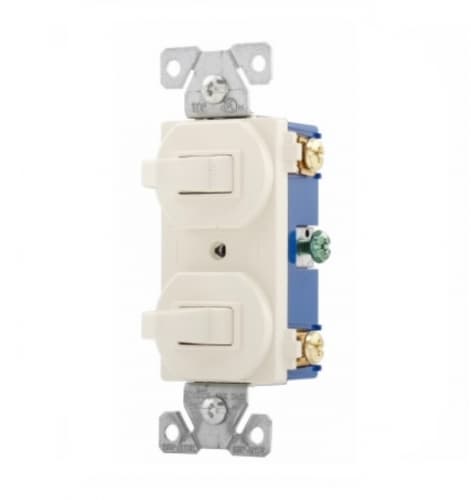Eaton Wiring 15 Amp Toggle Switches, Combination, Light Almond