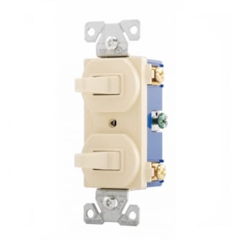 Eaton Wiring 15 Amp Toggle Switches, Combination, Ivory