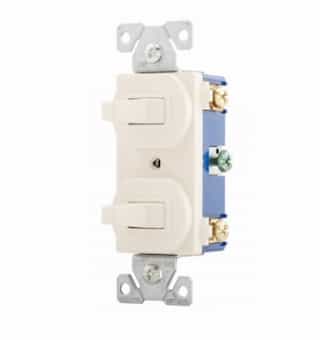 Eaton Wiring 15 Amp Toggle Switches, 2 Three-Way, Light Almond