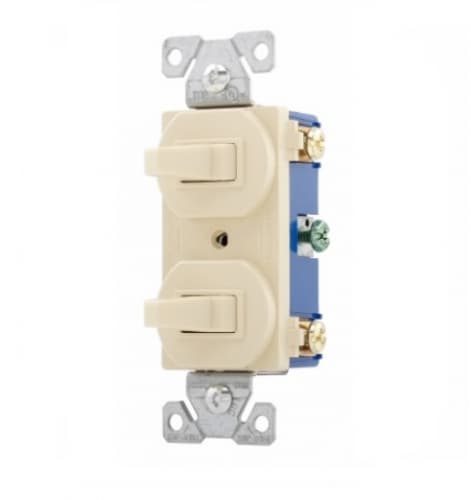 Eaton Wiring 15 Amp Toggle Switches, 2 Three-Way, Ivory